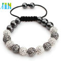 Cheap Fashion cord Bracelet with shamballa beads XLSBL044